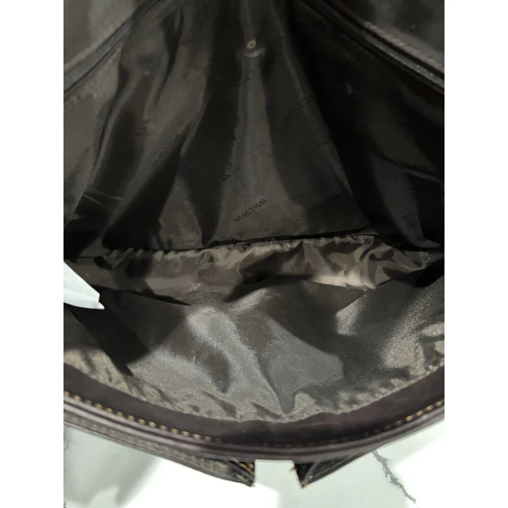Kenneth Cole Reaction Brown Leather Large Messenger Bag Office School Business